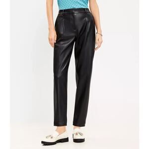 NEW Black Faux Leather Pleated High Waist Pants Edgy Glam Goth Corpcore Sz 2